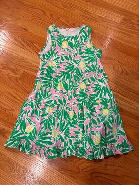 Crewcuts Pink Tropical Pineapple Tiered Sundress